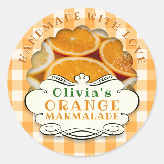 Handmade Orange Marmalade Classic Round Sticker