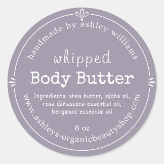 Handmade Organic Body Butter Label Lavender Mist