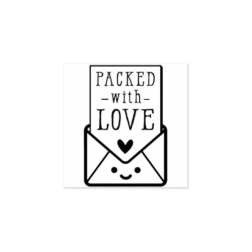 HANDMADE PACKAGING cute packed with love Rubber Stamp