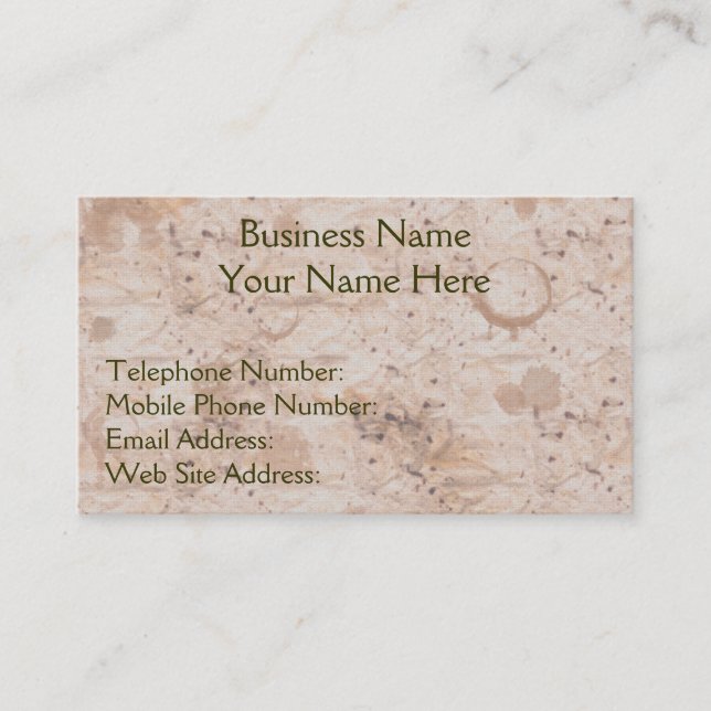 Handmade Paper-effect Business & Profile Cards (Front)