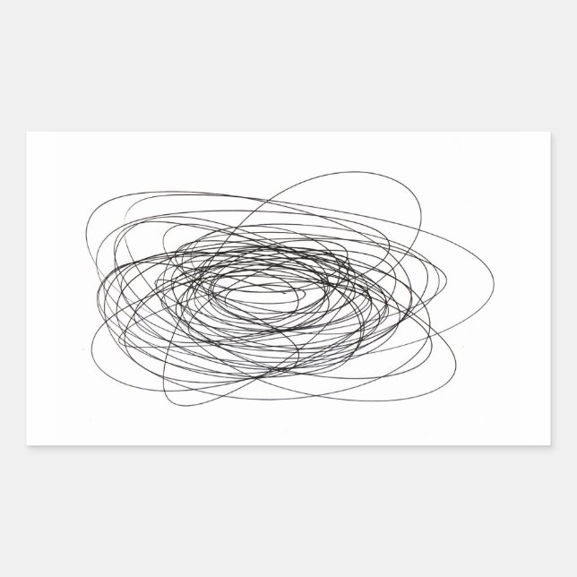 handmade pen scrawl scribble blot smudge daub smea rectangular sticker (Front)