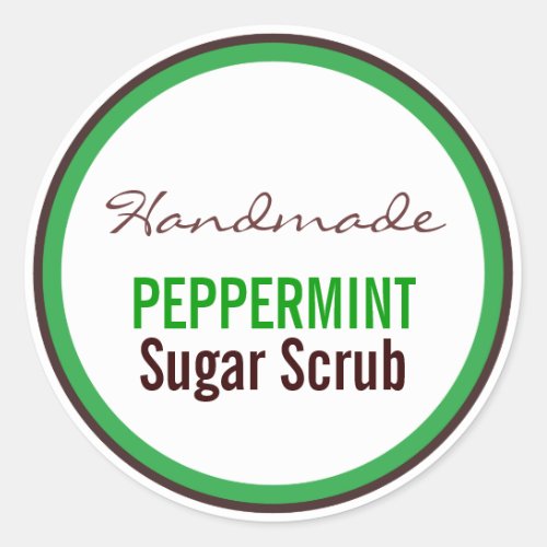 Handmade Peppermint Sugar Scrub Classic Round Sticker