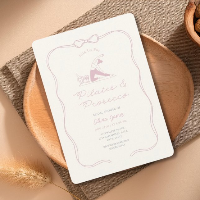 Handmade pilates and prosecco bridal shower invitation (Creator Uploaded)