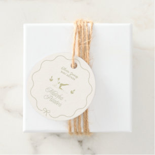 Handmade pilates baby shower favor tags