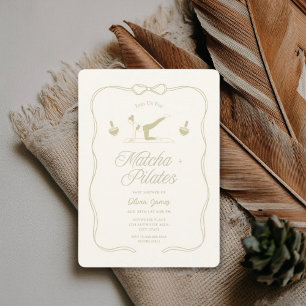 Handmade pilates baby shower invitation