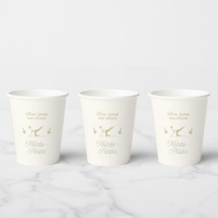 Handmade pilates baby shower paper cups