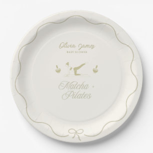 Handmade pilates baby shower paper plates