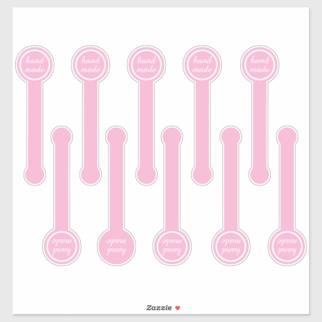 Handmade Pink and Black Pudding Sealing  Sticker (Sheet)