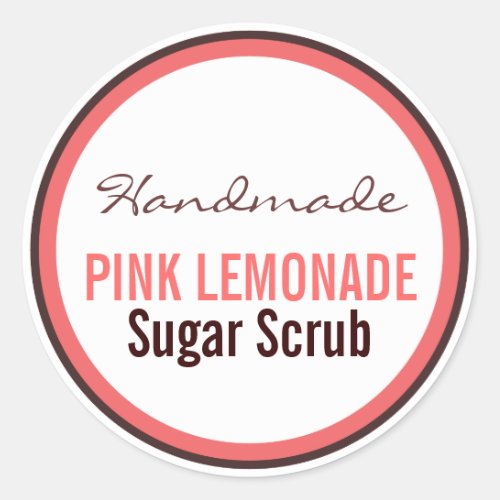 Handmade Pink Lemonade Sugar Scrub Classic Round Sticker
