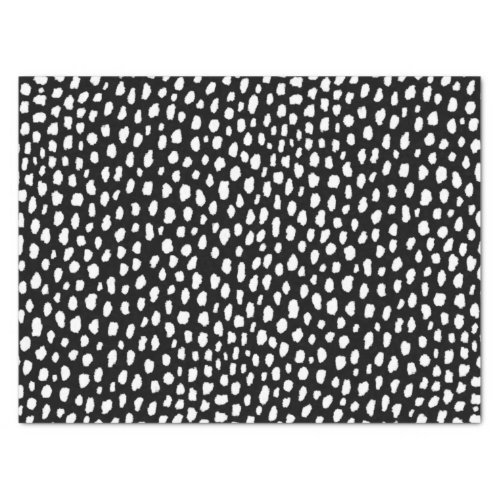 Handmade polka dot brush strokes black and white tissue paper