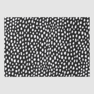 Handmade polka dot brush strokes (black and white) tissue paper