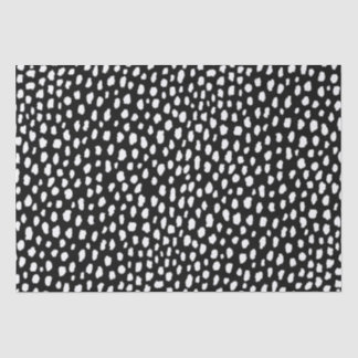 Handmade polka dot brush strokes (black and white) tissue paper