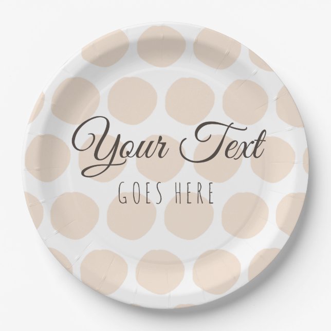 Handmade Product Blush Dots Simple Trendy Paper Plates (Front)