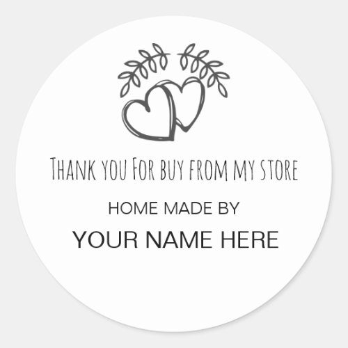 Handmade product classic business carousel sticke classic round sticker