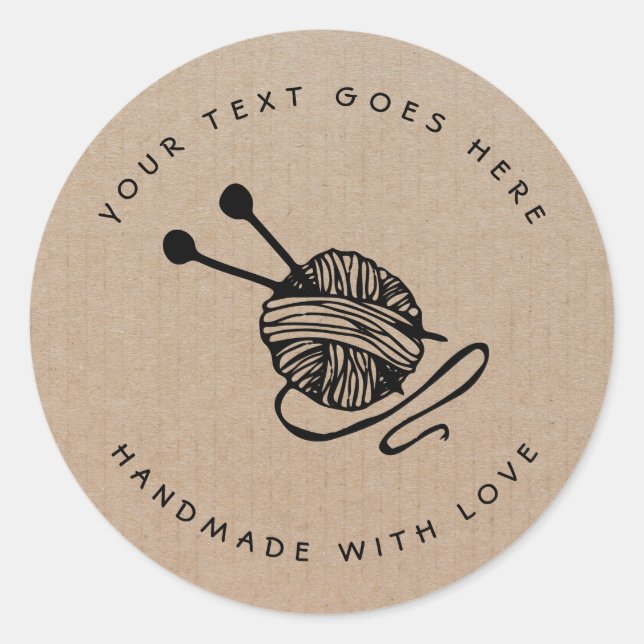 Handmade Product Craft Knitting  Classic Round Sti Sticker (Front)