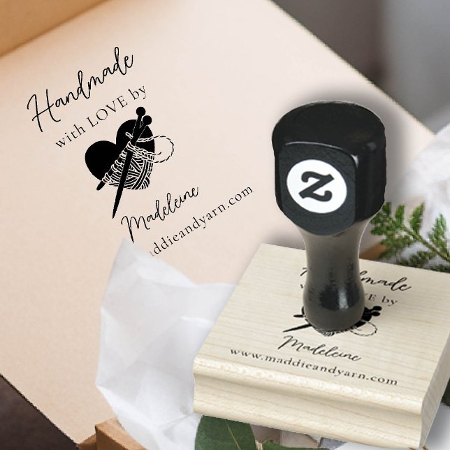 Handmade Product Knitting Artisan Crafts Heart Rubber Stamp (knitting crochet handmade artisanal homemade stamp gifting christmas bridal baby shower yarn heart)