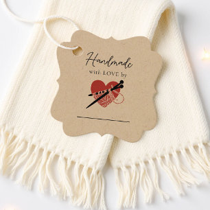 Handmade Product Knitting Heart Artisan Maker Favor Tags