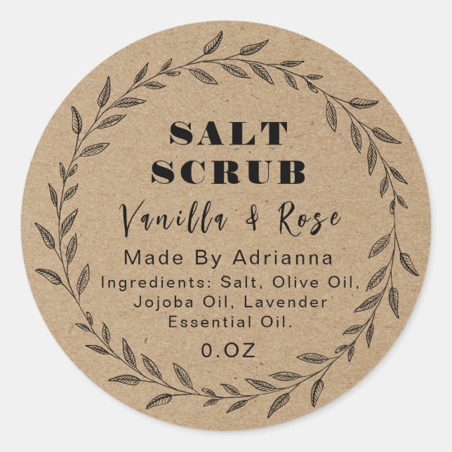 Handmade Product Label Kraft Paper (Front)