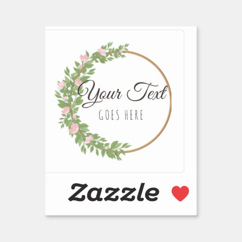 Handmade Product Simple Trendy Floral Wreath Sticker