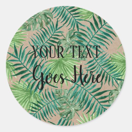 Handmade Product Tropical Plant Leaves Craft Classic Round Sticker