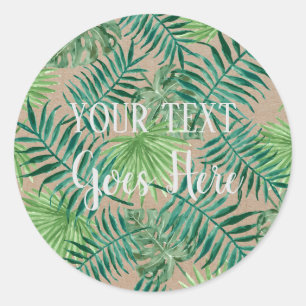 Handmade Product Tropical Plant Leaves Craft Classic Round Sticker