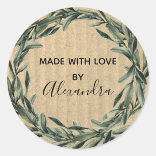 Handmade Product Vintage Branch Trendy greenery Classic Round Sticker