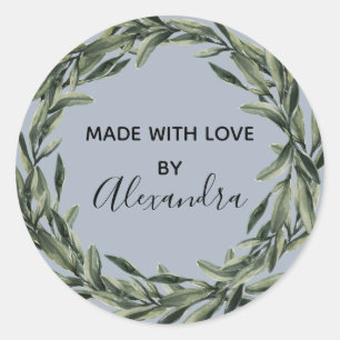 Handmade Product Vintage Branch Trendy greenery Classic Round Sticker