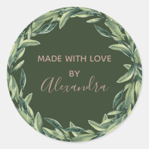 Handmade Product Vintage Branch Trendy Kraft Paper Classic Round Sticker