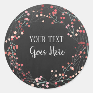 Handmade Product Vintage Floral Wreath Craft Pink Classic Round Sticker