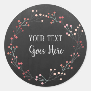 Handmade Product Vintage Floral Wreath Craft Pink Classic Round Sticker