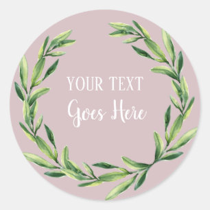 Handmade Product Vintage Floral Wreath Pink Classic Round Sticker