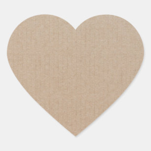 Handmade Product Vintage Kraft Paper Customizable Heart Sticker