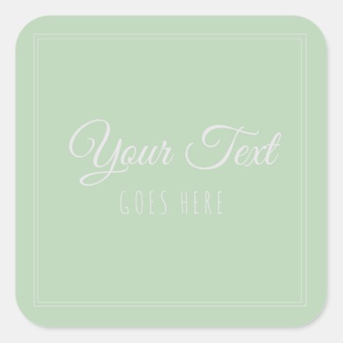 Handmade Product Vintage Simple Mint Green Square Sticker