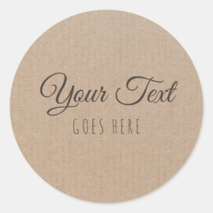 Handmade Product Vintage Simple Trendy Kraft Paper Classic Round Sticker
