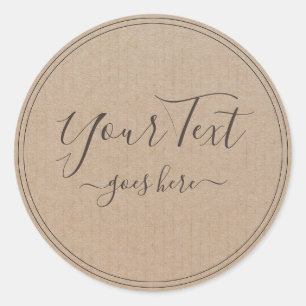 Handmade Product Vintage Simple Trendy Kraft Paper Classic Round Sticker