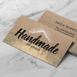 Handmade Products Mountain Logo Rustic Kraft #2 Business Card