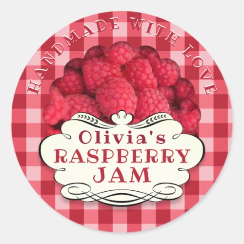 Handmade Raspberry Jam Classic Round Sticker