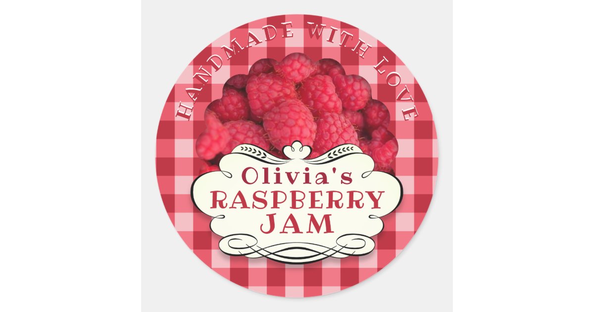 Handmade Raspberry Jam Classic Round Sticker | Zazzle