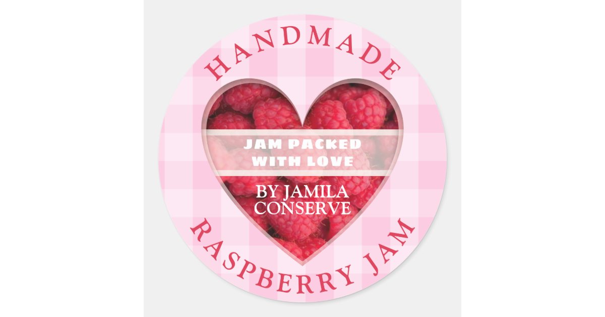 Handmade Raspberry Jam Classic Round Sticker | Zazzle