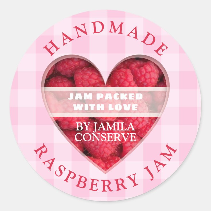 Handmade Raspberry Jam Classic Round Sticker | Zazzle