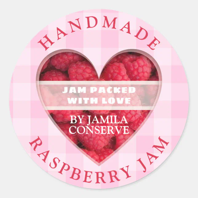 Handmade Raspberry Jam Classic Round Sticker | Zazzle