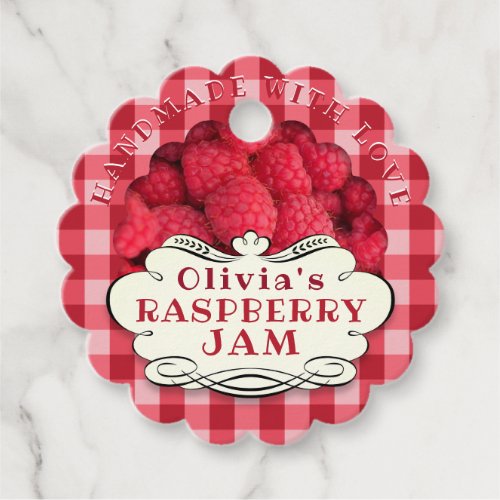 Handmade Raspberry Jam Favor Tags