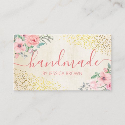 Handmade Rose Pink Bath Body Candle Soap Business Card