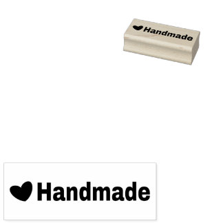 handmade rubber stamp with heart