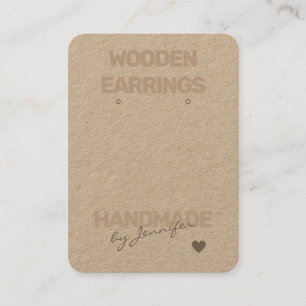 Handmade Rustic Natural Paper Earrings Holder Business Card