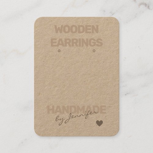 Handmade Rustic Natural Paper Earrings Holder Business Card