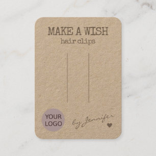 Handmade Rustic Natural Paper Hair Clips Holder Business Card