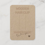 Handmade Rustic Natural Paper Simple Hair Clip Business Card