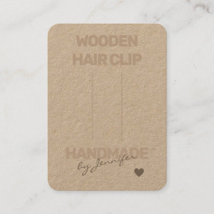 Handmade Rustic Natural Paper Simple Hair Clip Business Card