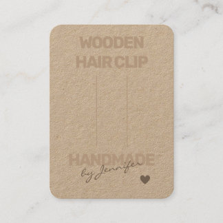 Handmade Rustic Natural Paper Simple Hair Clip Business Card